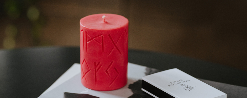 PILLAR RUNE CANDLES WITH RUNE SIGNS